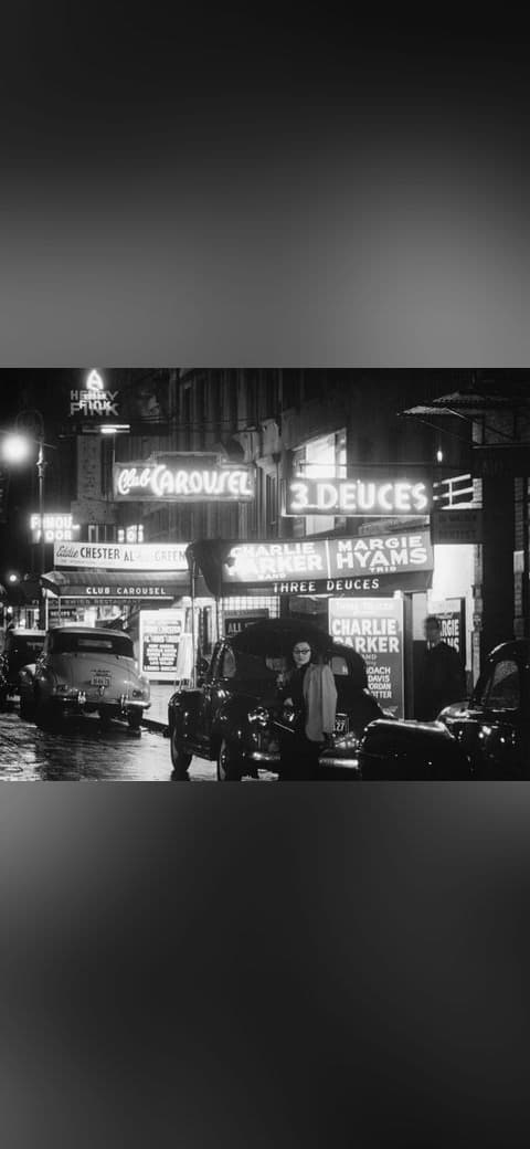 52nd Street, New York City, NY 0001 original wallpaper in near-black and charcoal tones, Full HD, 4:3 format for desktop