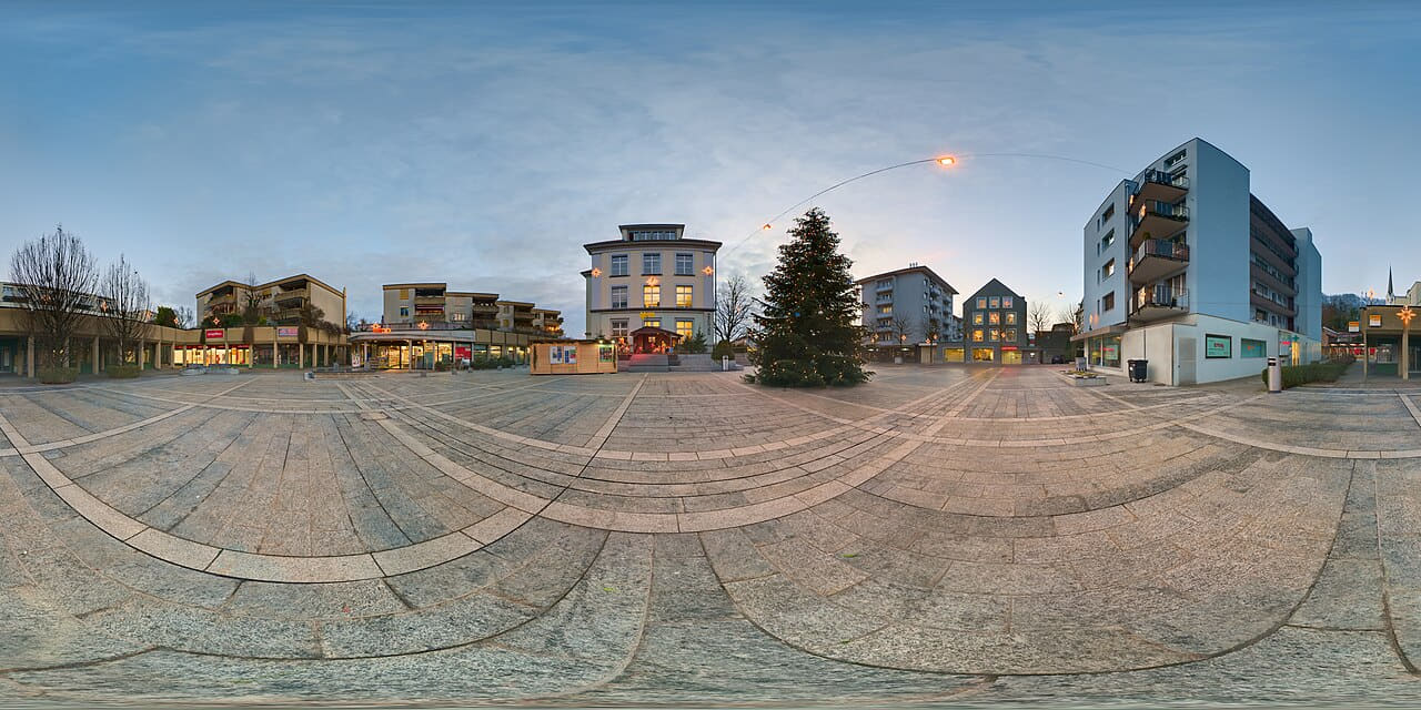 Adliswil christmas lights panosphere 20211213 wallpaper in slate and slate tones, Full HD, 16:9 format for phone