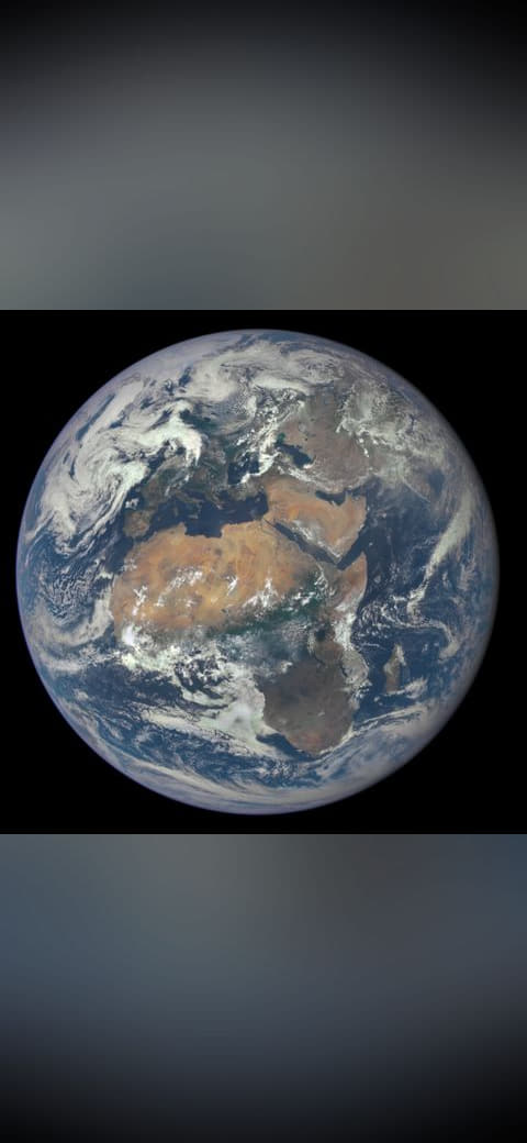 Africa and Europe from a Million Miles Away wallpaper in near-black and slate tones, Full HD, 1:1 format for phone