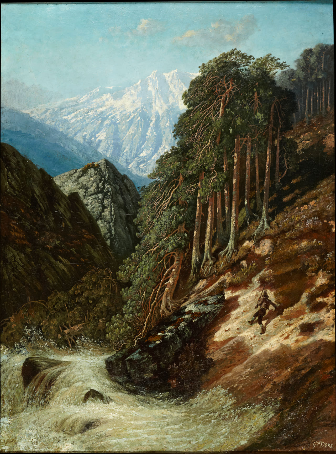 Alpine Landscape with Beck wallpaper in charcoal and near-black tones, Full HD, 3:4 format for desktop