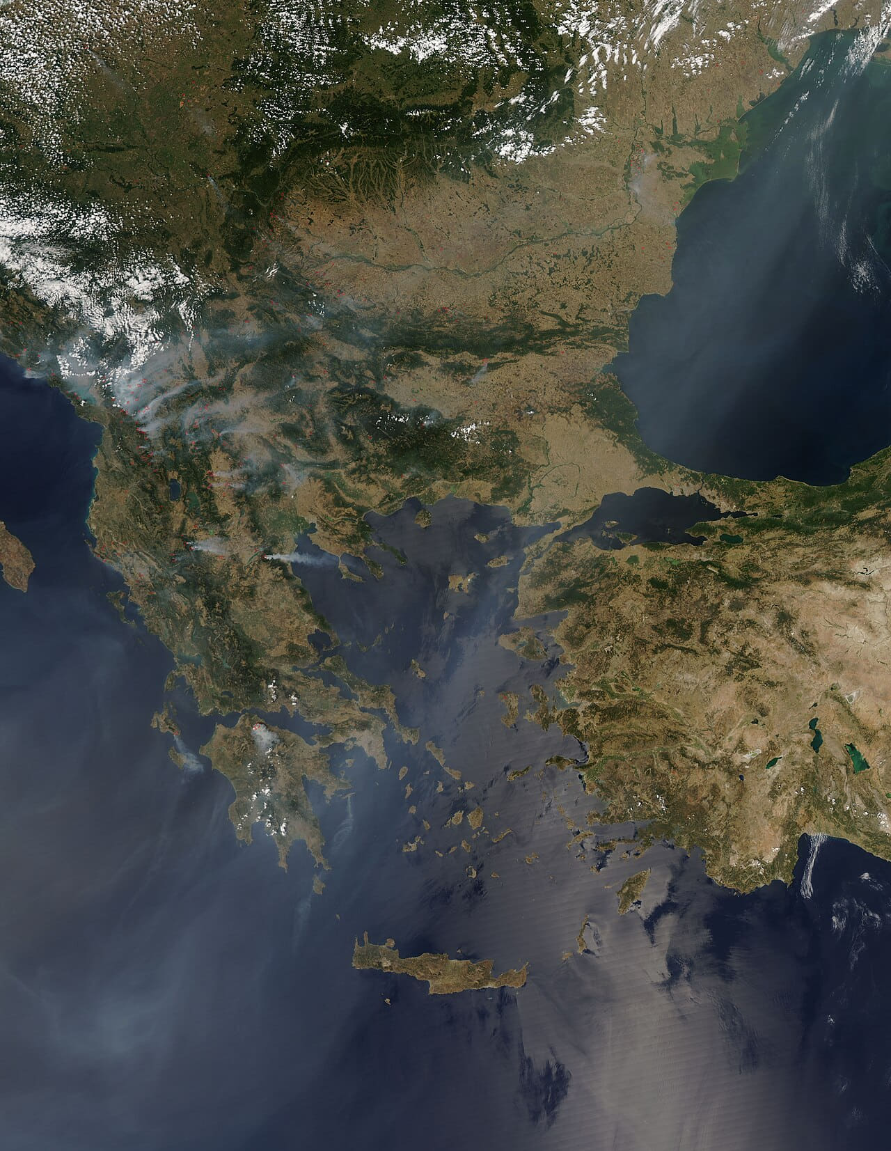 Balkan Fires, Earth from Aqua wallpaper in charcoal and charcoal tones, Full HD, 3:4 format for phone