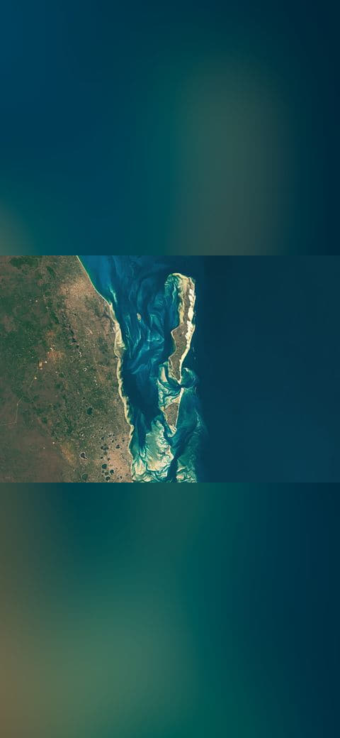Bazaruto Archipelago National Park wallpaper in deep green and charcoal tones, Full HD, 4:3 format for phone