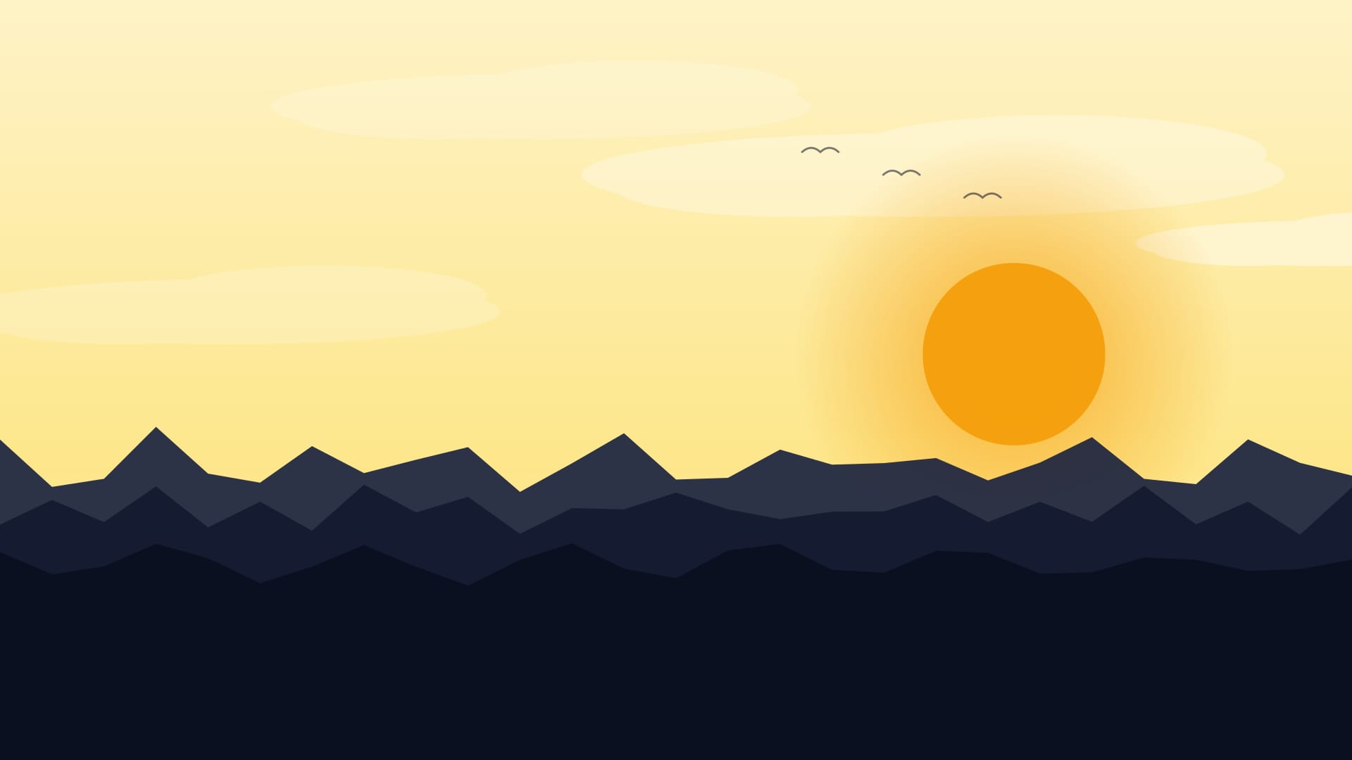 Blue hour village 3 wallpaper in near-black and cream tones, 4K, 16:9 format for phone