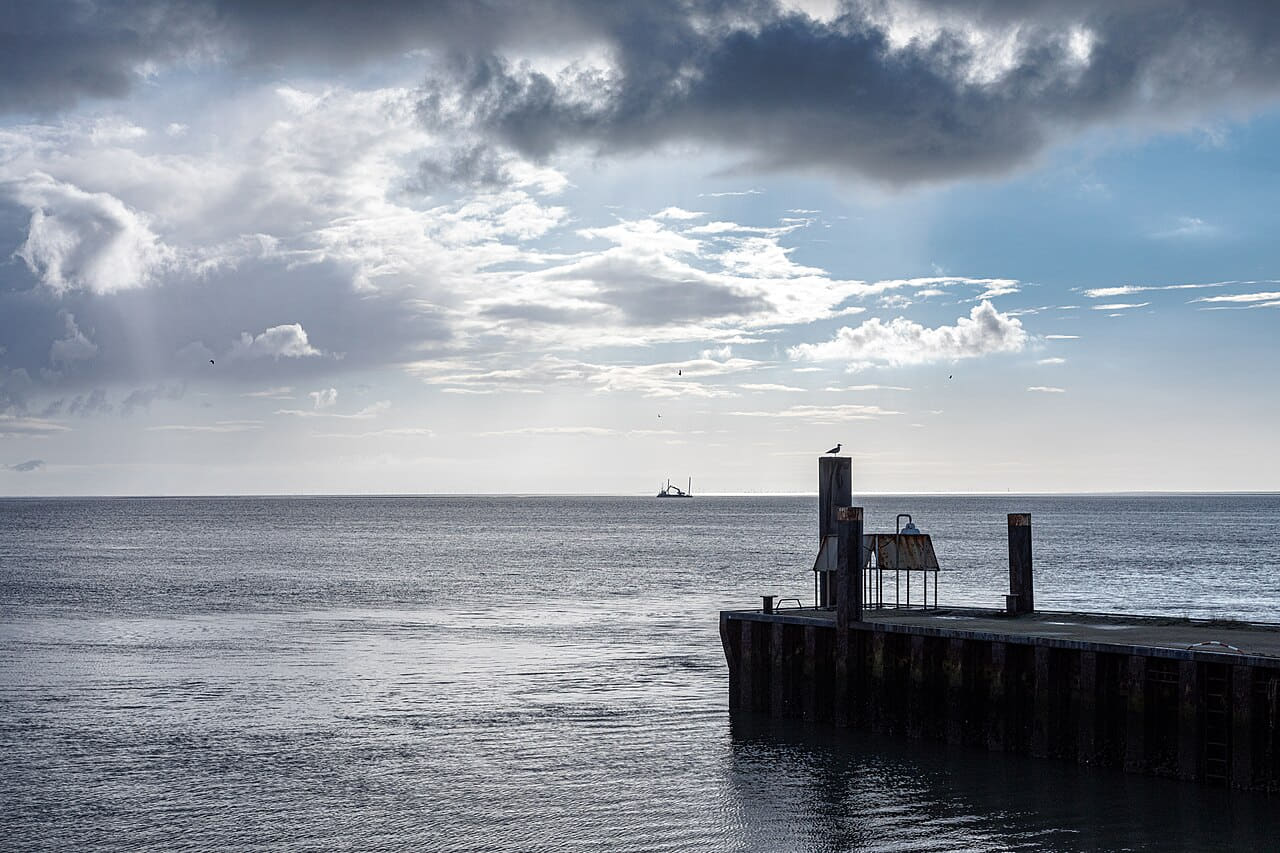 Borkum, Reede, Blick auf das Wattenmeer wallpaper in lavender and sage green tones, Full HD, 4:3 format for phone