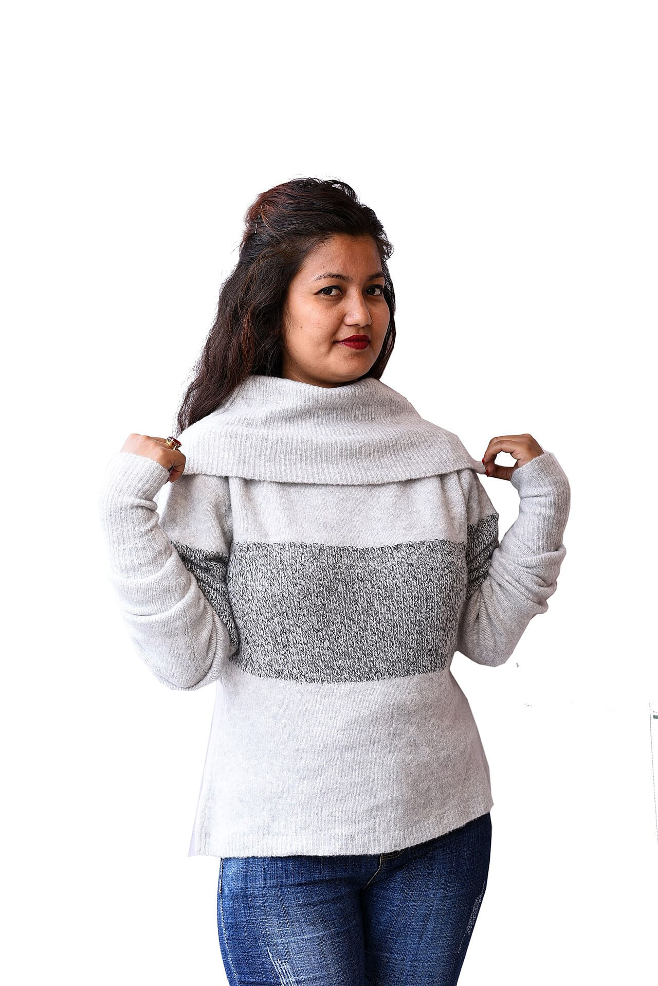 Cashmere Sweater wallpaper in cream and lavender tones, Full HD, 3:4 format for phone