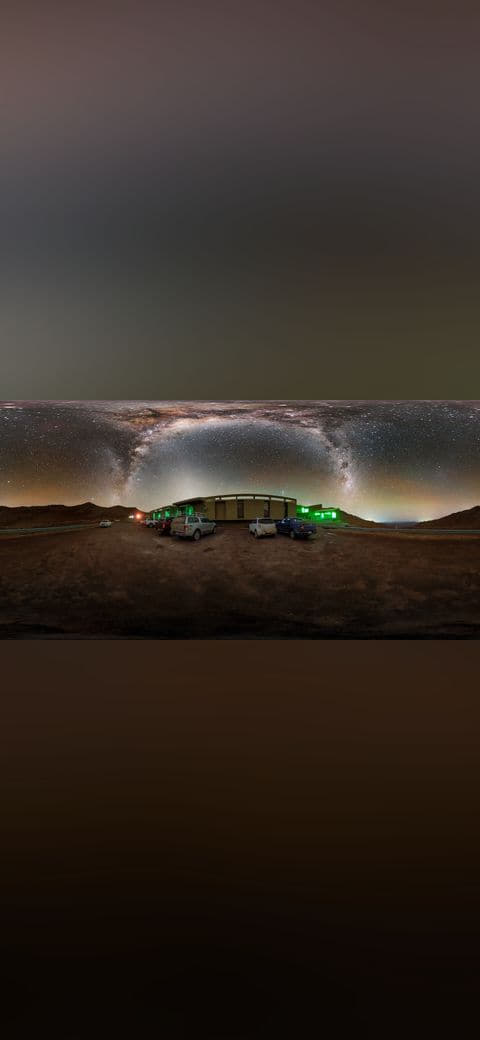 Cerro Pachón Hotel Night Sky Panorama wallpaper in near-black and charcoal tones, Full HD, 16:9 format for phone