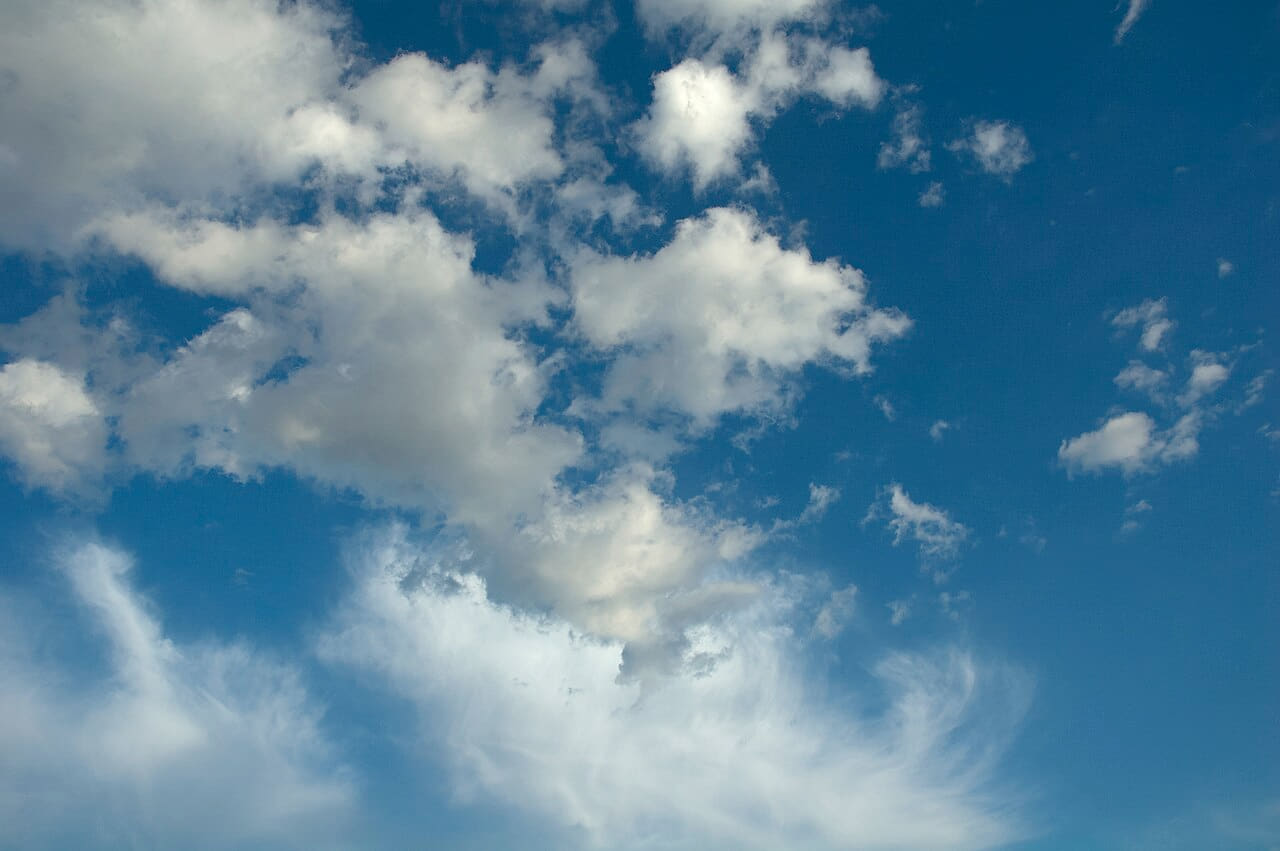 Clouds and blue sky in Russia. IMG 013 wallpaper in steel blue and slate tones, Full HD, 4:3 format for phone