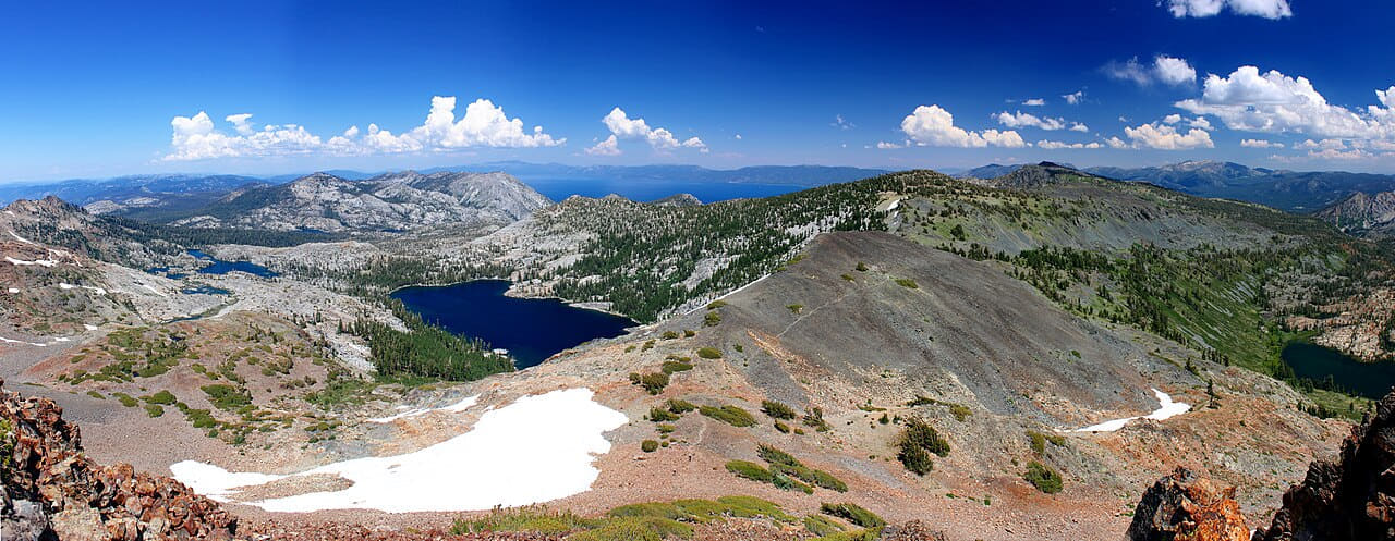 Dick's Peak Summit Pano wallpaper in olive and olive tones, Full HD, 21:9 format for desktop