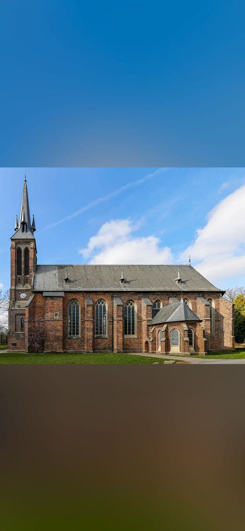 Dülmen, Kirchspiel, St.-Jakobus-Kirche -- 2015 -- 2 wallpaper in sky blue and sky blue tones, Full HD, 4:3 format for phone