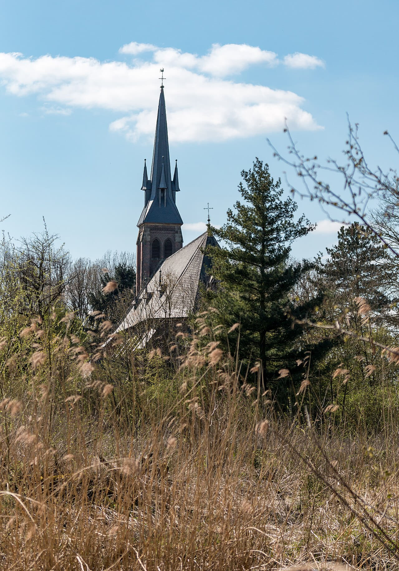 Dülmen, Kirchspiel, St.-Jakobus-Kirche 13 wallpaper in olive and sky blue tones, Full HD, 3:4 format for phone