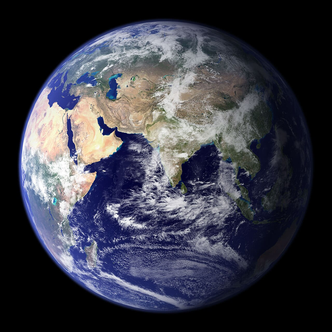 Earth Eastern Hemisphere wallpaper in near-black and near-black tones, Full HD, 1:1 format for phone