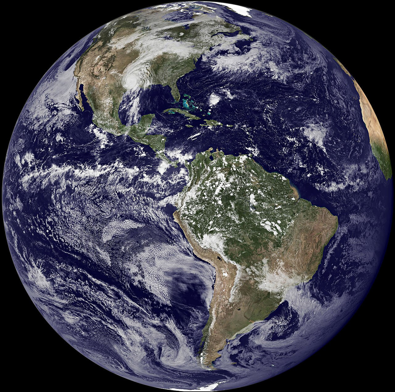 Earth from space, hurricane wallpaper in near-black and midnight blue tones, Full HD, 1:1 format for phone