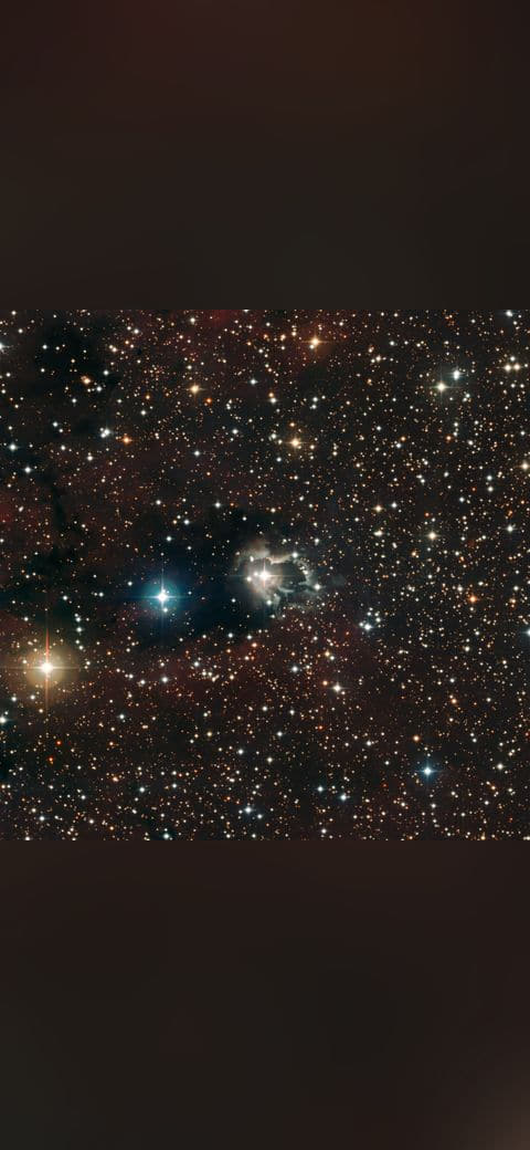ESO- Reflection Nebula around HD… wallpaper in near-black and charcoal tones, Full HD, 1:1 format for desktop