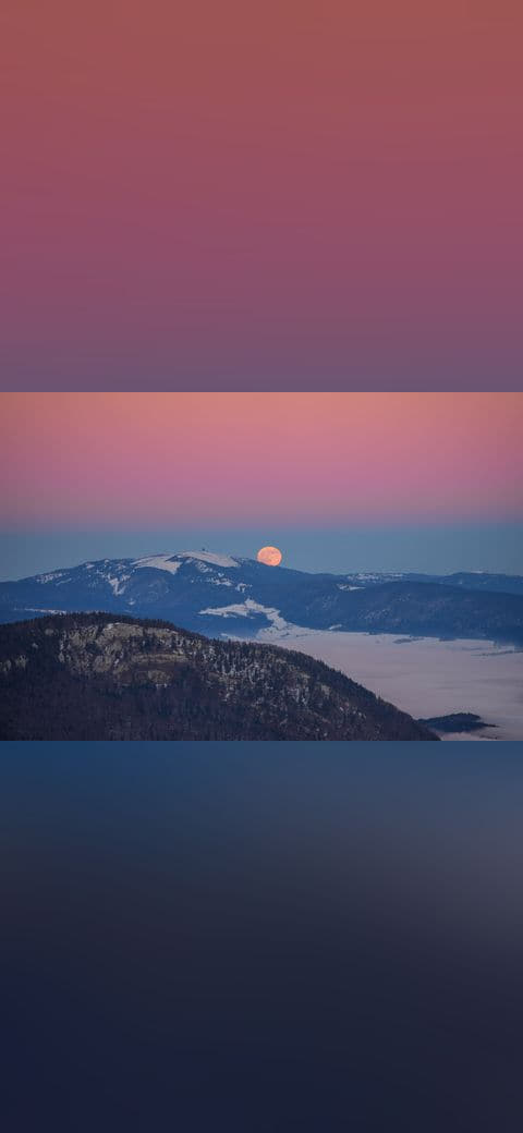 Fondo de pantalla Full Moon rising behind Chasseral during sunset… en tonos rose y charcoal, Full HD, formato 4:3 para móvil