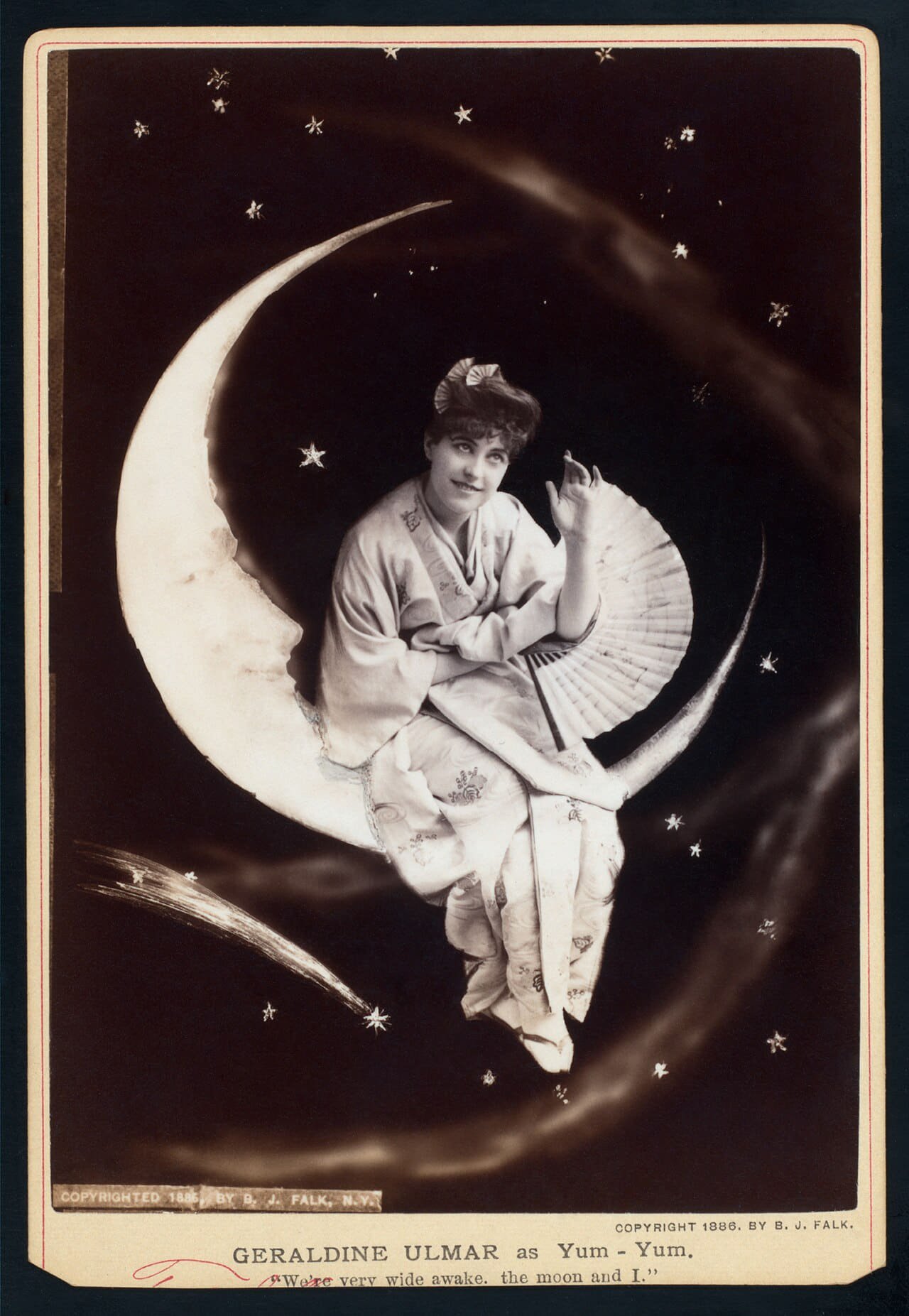 Geraldine Ulmar in Gilbert and Sullivan's The Mikado wallpaper in near-black and near-black tones, Full HD, 3:4 format for phone