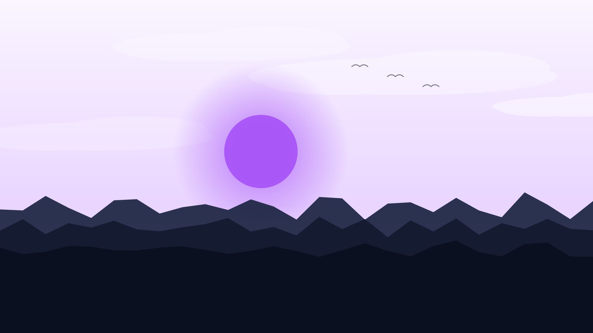 Harbour at dusk 2 wallpaper in near-black and lavender tones, 4K, 16:9 format for phone