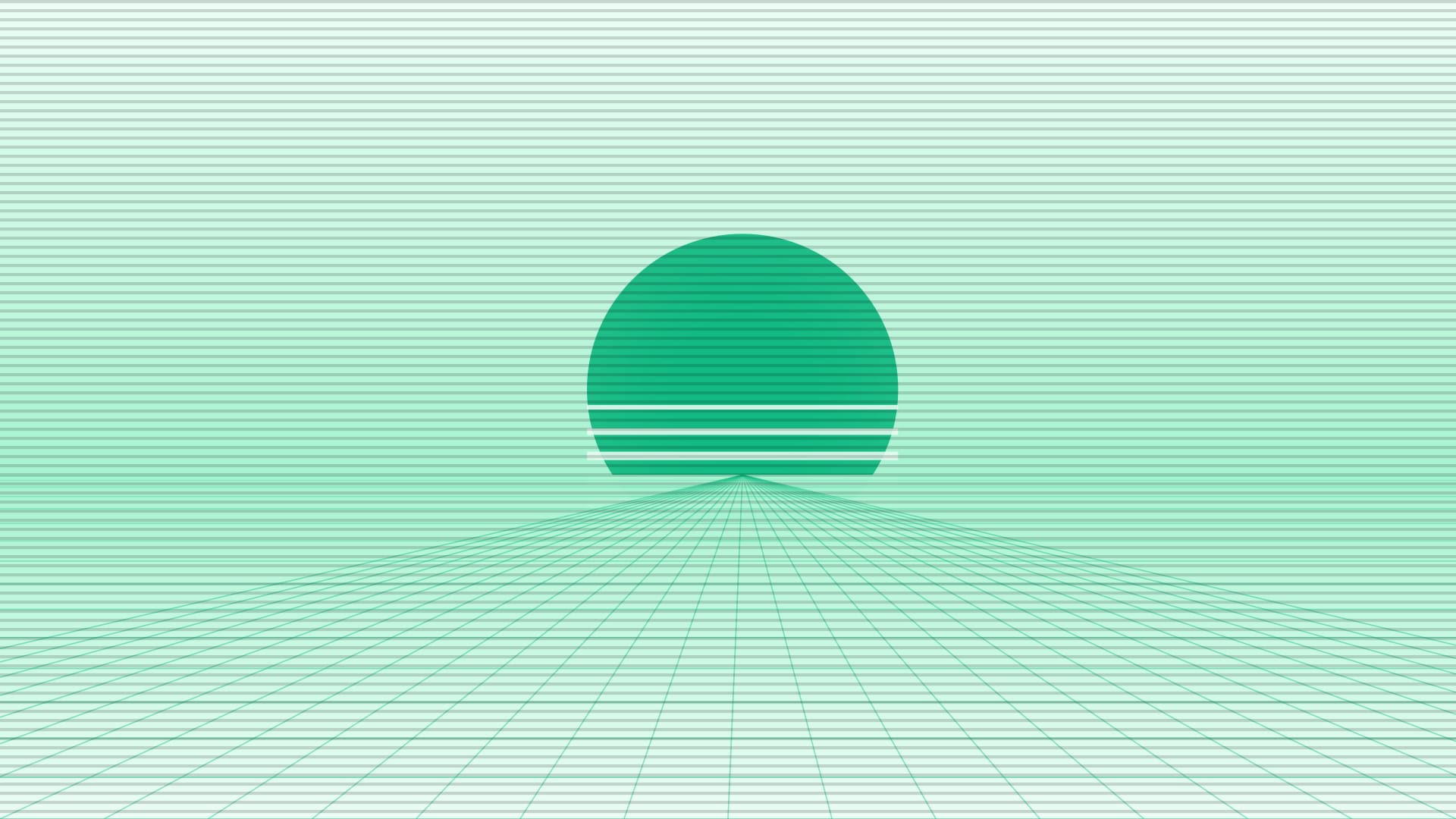 Hologram district grid wallpaper in mint and mint tones, 4K, 16:9 format for desktop