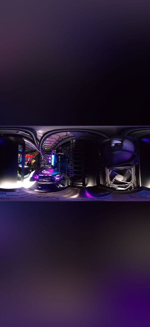 Interior 360 view of a gaming PC – 1 of 2 wallpaper in near-black and near-black tones, Full HD, 16:9 format for phone