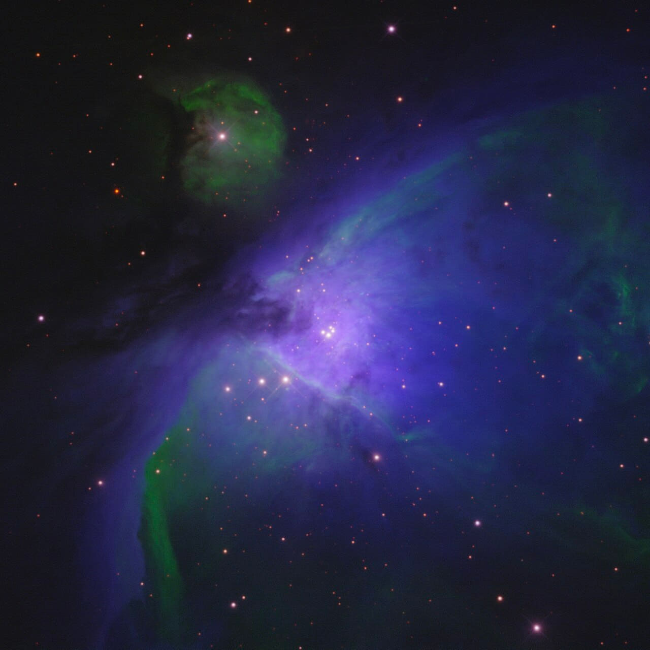 M42 wallpaper in near-black and midnight blue tones, Full HD, 1:1 format for desktop