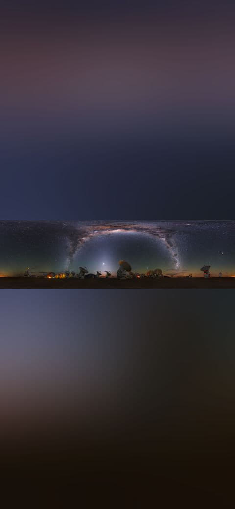 Milky Way at Chajnantor wallpaper in near-black and charcoal tones, Full HD, 21:9 format for phone