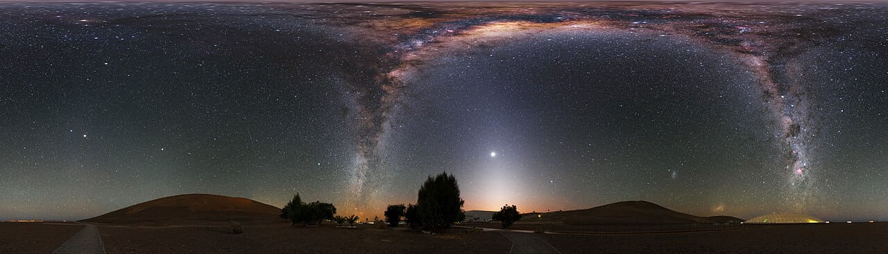 Milky Way at the Residencia 3 wallpaper in charcoal and charcoal tones, Full HD, 21:9 format for phone