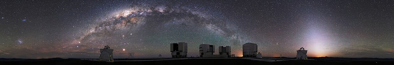 Milky Way over Paranal wallpaper in charcoal and olive tones, Full HD, 21:9 format for phone