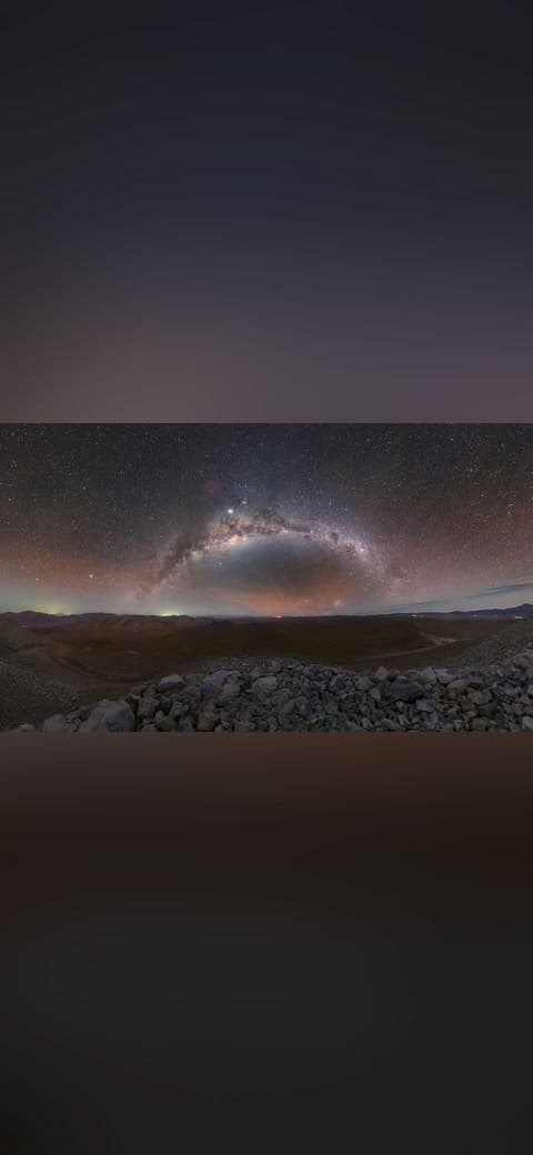 Milky Way viewed from Cerro Armazones, Chile wallpaper in charcoal and charcoal tones, Full HD, 16:9 format for phone