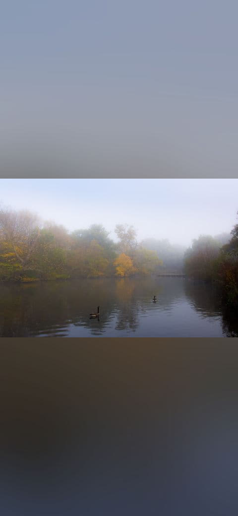 Misty Lake wallpaper in lavender and charcoal tones, Full HD, 4:3 format for phone