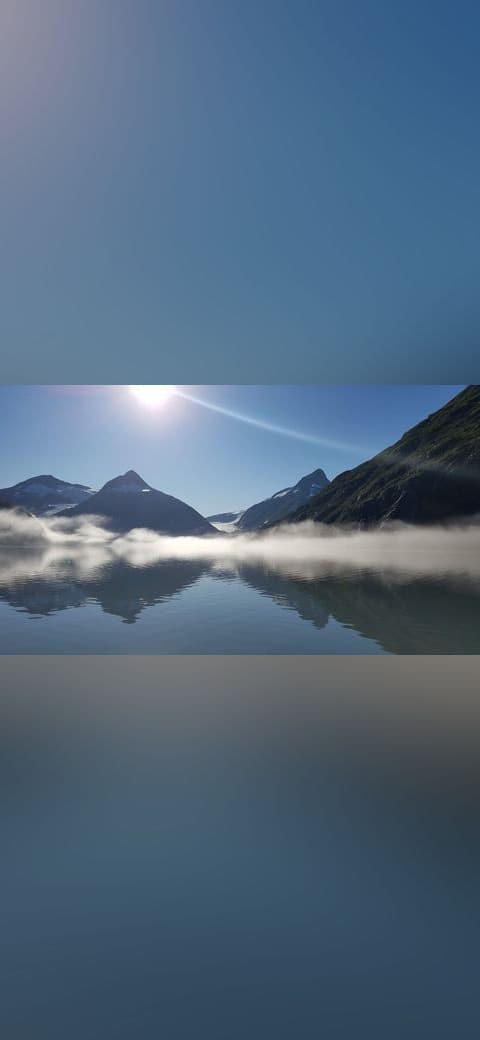 Misty morning-Chugach-SAO-013 wallpaper in sage green and charcoal tones, Full HD, 16:9 format for phone