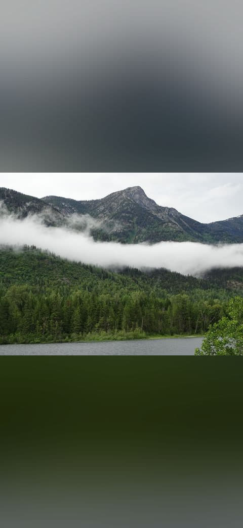 Misty scene along Highway 6 between Nakusp and New… wallpaper in lavender and charcoal tones, Full HD, 4:3 format for phone