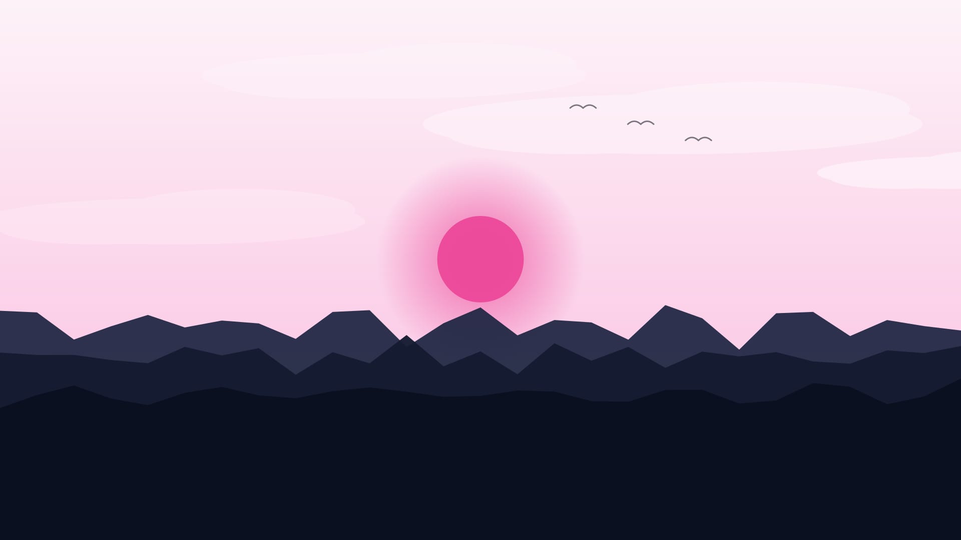 Moonlit lake 3 wallpaper in cream and near-black tones, 4K, 16:9 format for phone