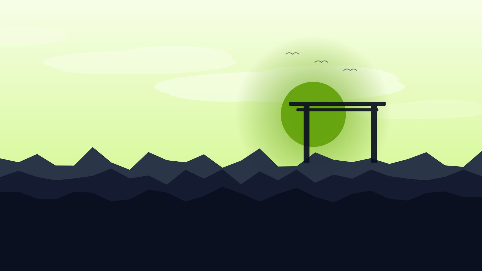 Mountain sunset 2 wallpaper in near-black and cream tones, 4K, 16:9 format for phone