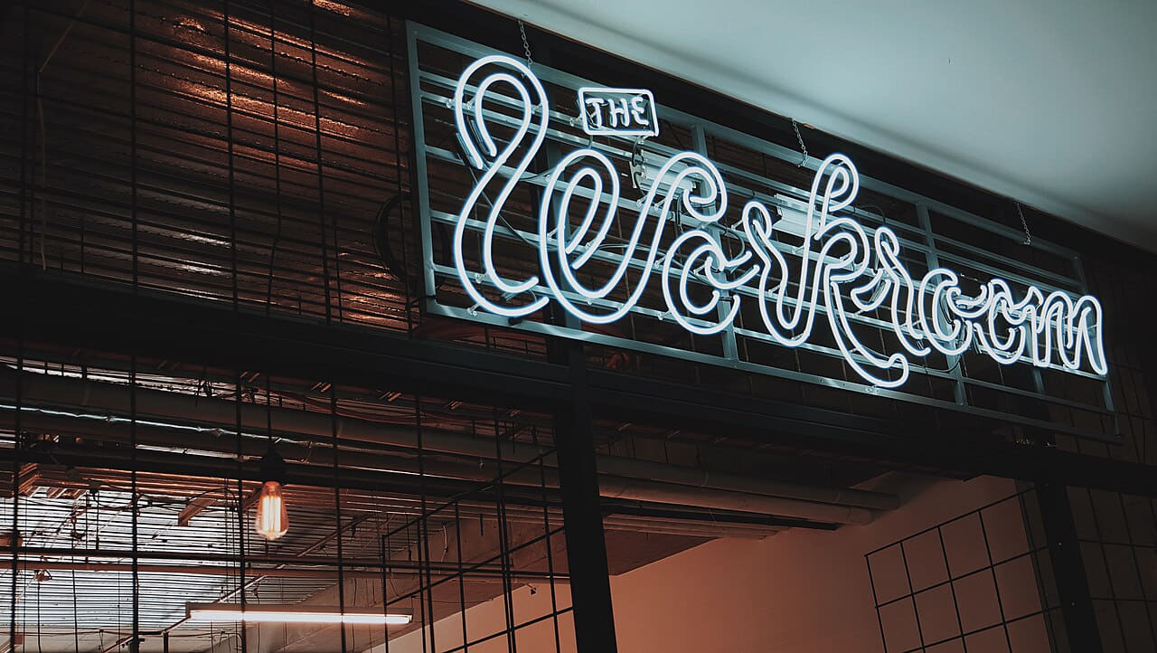 Neon Typography wallpaper in near-black and charcoal tones, Full HD, 16:9 format for phone
