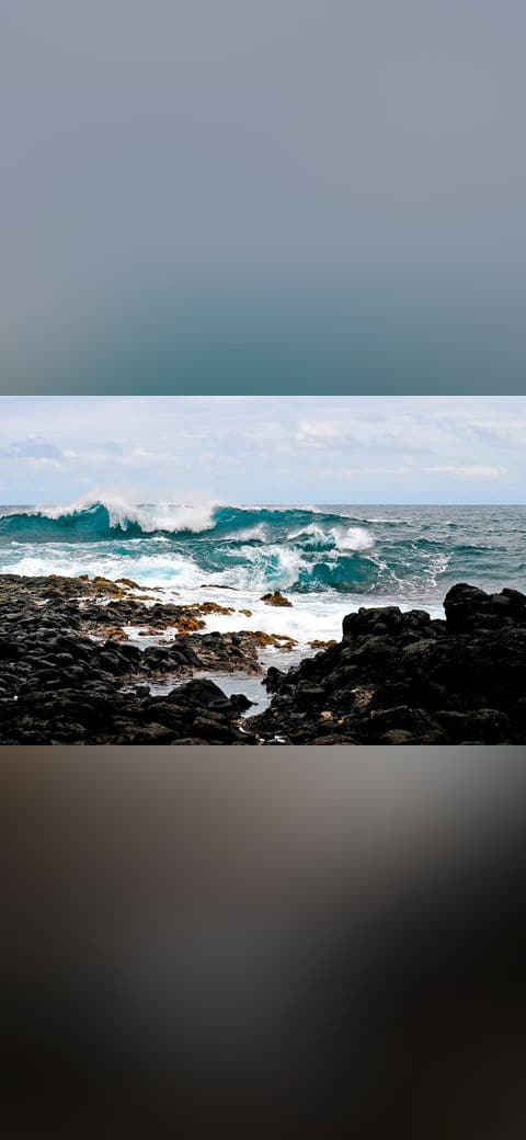 Olas Pascua 1 wallpaper in mint and near-black tones, Full HD, 4:3 format for phone