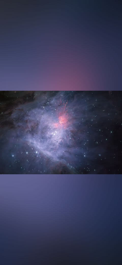 Orion Nebula in NIRCam short-wavelength channel 2 wallpaper in near-black and charcoal tones, Full HD, 4:3 format for desktop