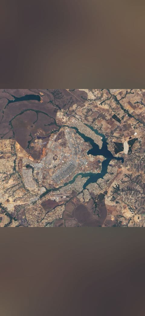 Partial view of the Federal District, Brazil 2001 wallpaper in olive and slate tones, Full HD, 1:1 format for phone