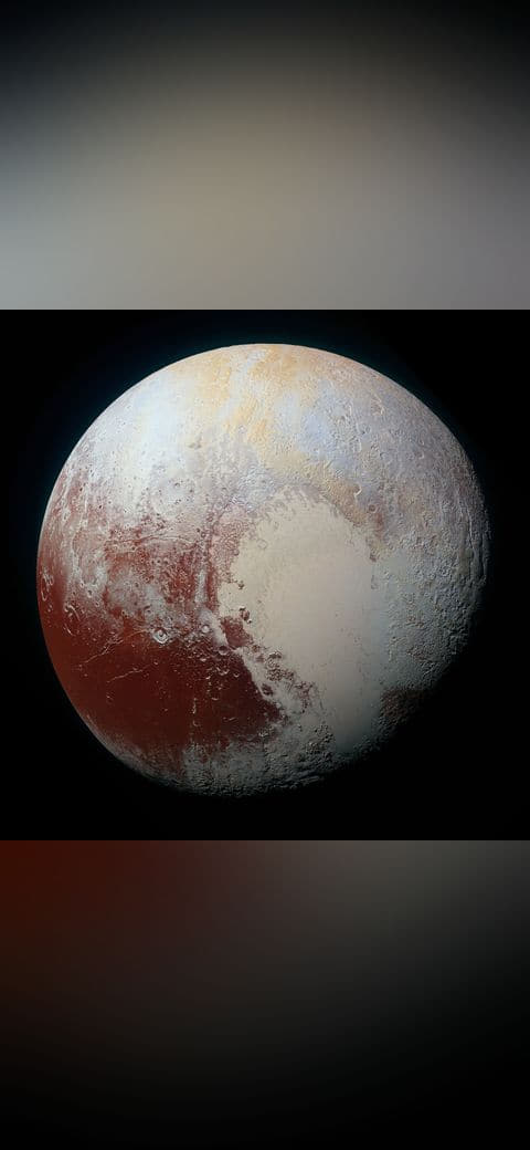 Pluto-01 Stern 03 Pluto Color TXT wallpaper in near-black and slate tones, Full HD, 1:1 format for phone