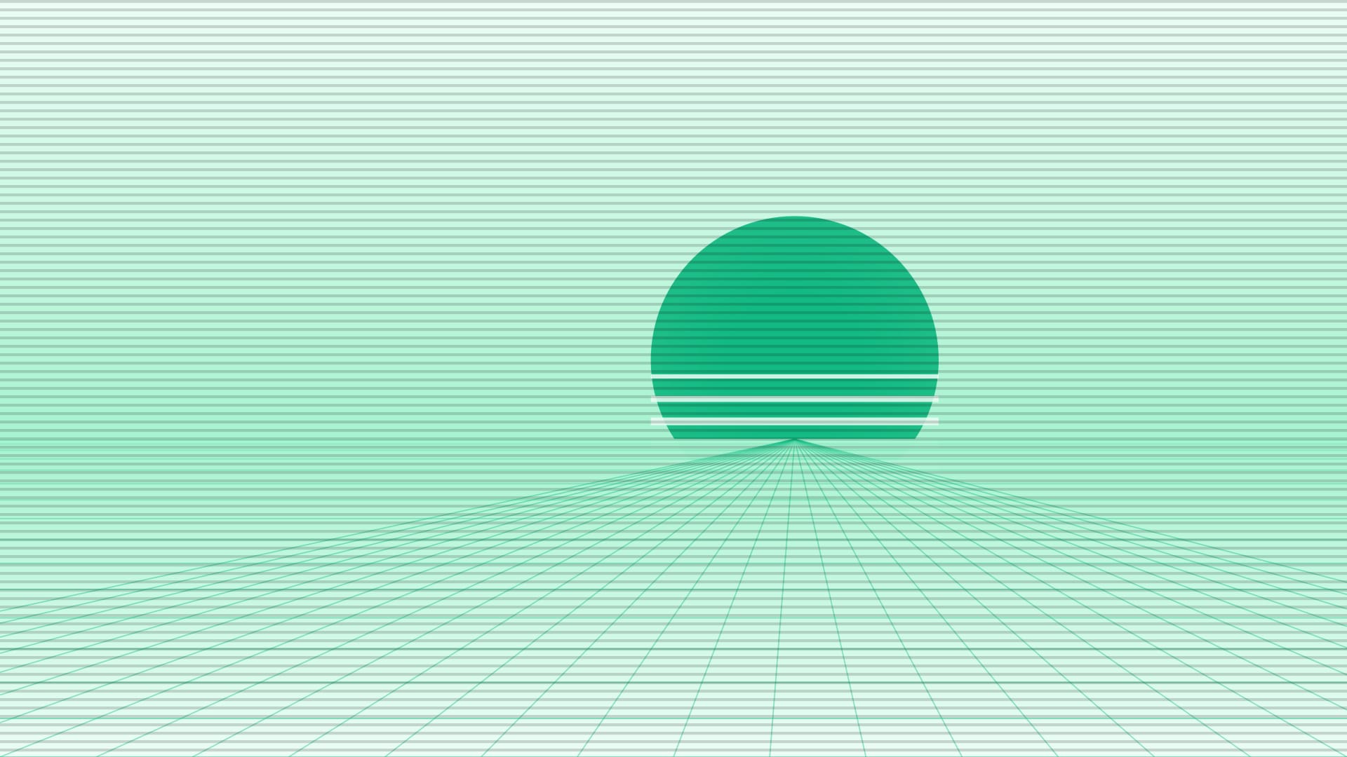 Pulse city perspective 2 wallpaper in mint and mint tones, 4K, 16:9 format for desktop