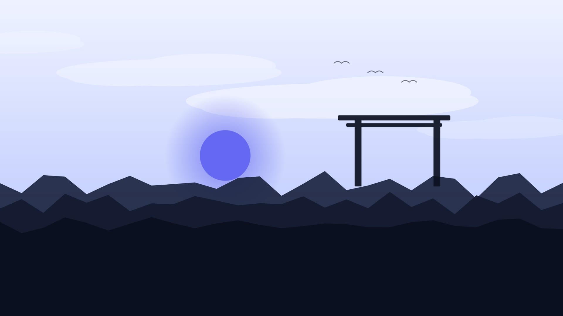 Sakura hill 2 wallpaper in lavender and near-black tones, 4K, 16:9 format for phone