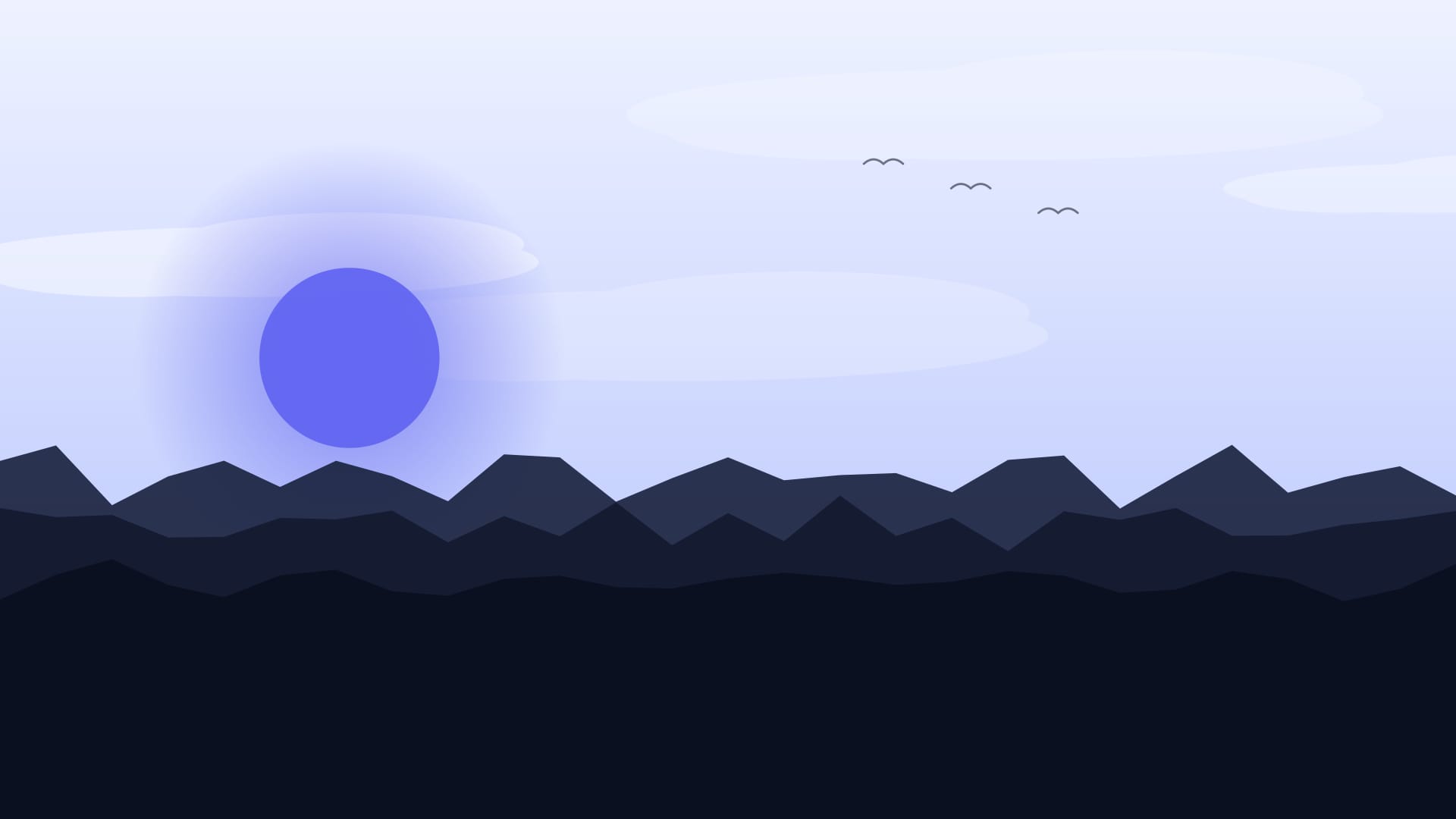 Sea of clouds wallpaper in lavender and near-black tones, 4K, 16:9 format for phone