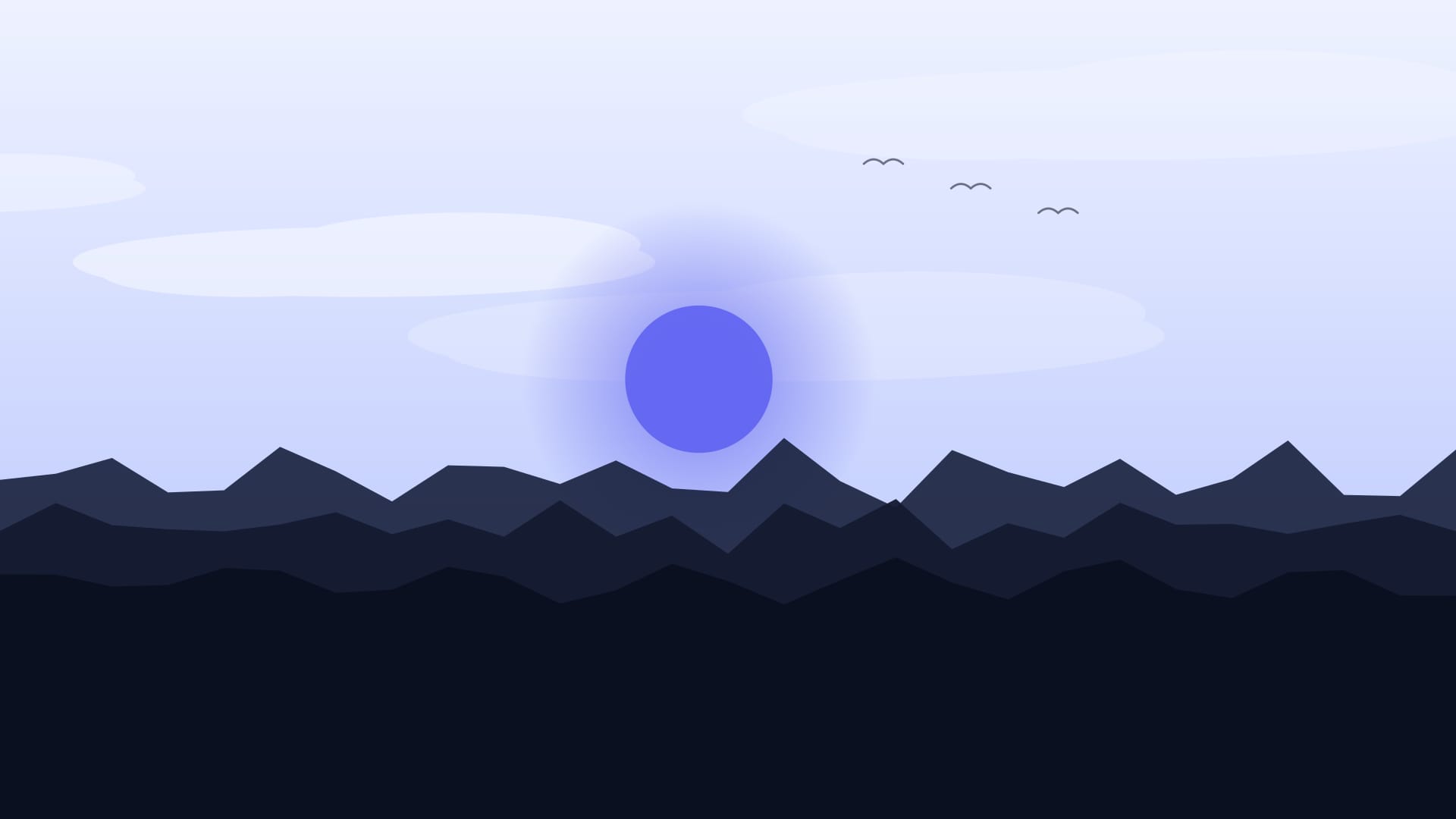 Sea of clouds 3 wallpaper in lavender and near-black tones, 4K, 16:9 format for phone