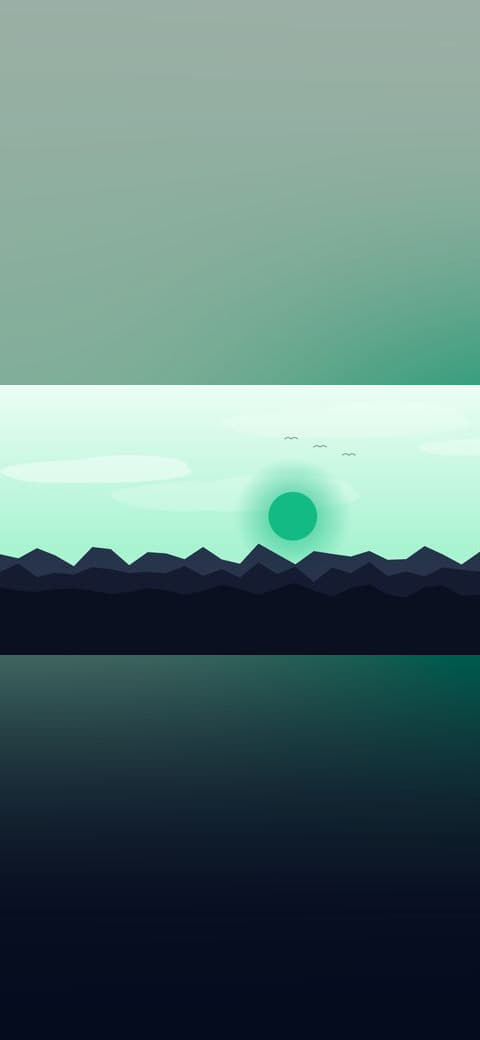 Snow peak wallpaper in near-black and mint tones, 4K, 16:9 format for phone