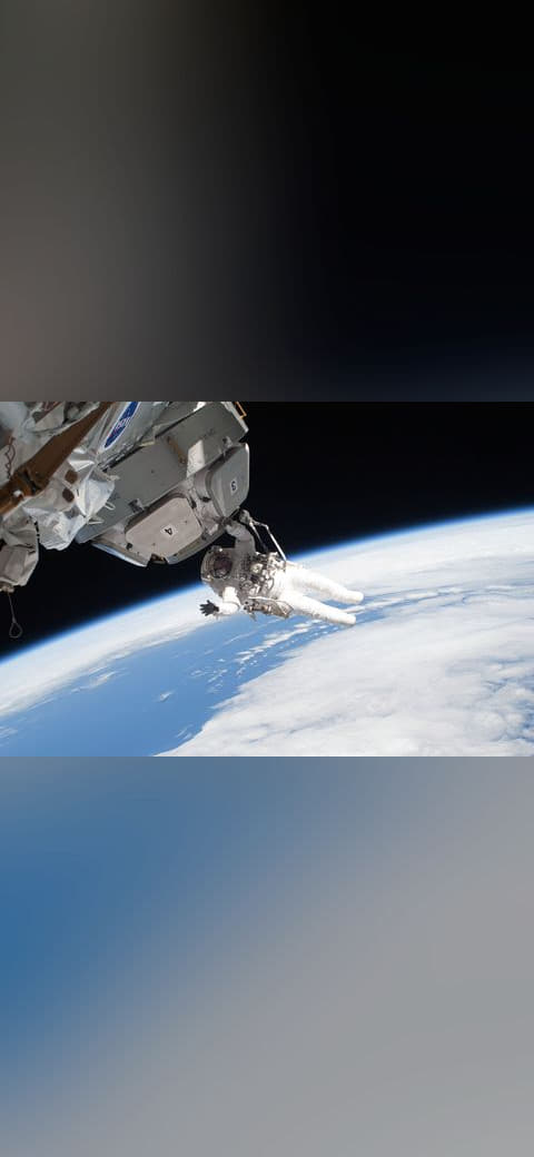 STS-130 EVA3 Nicholas Patrick 1 wallpaper in lavender and near-black tones, Full HD, 4:3 format for phone