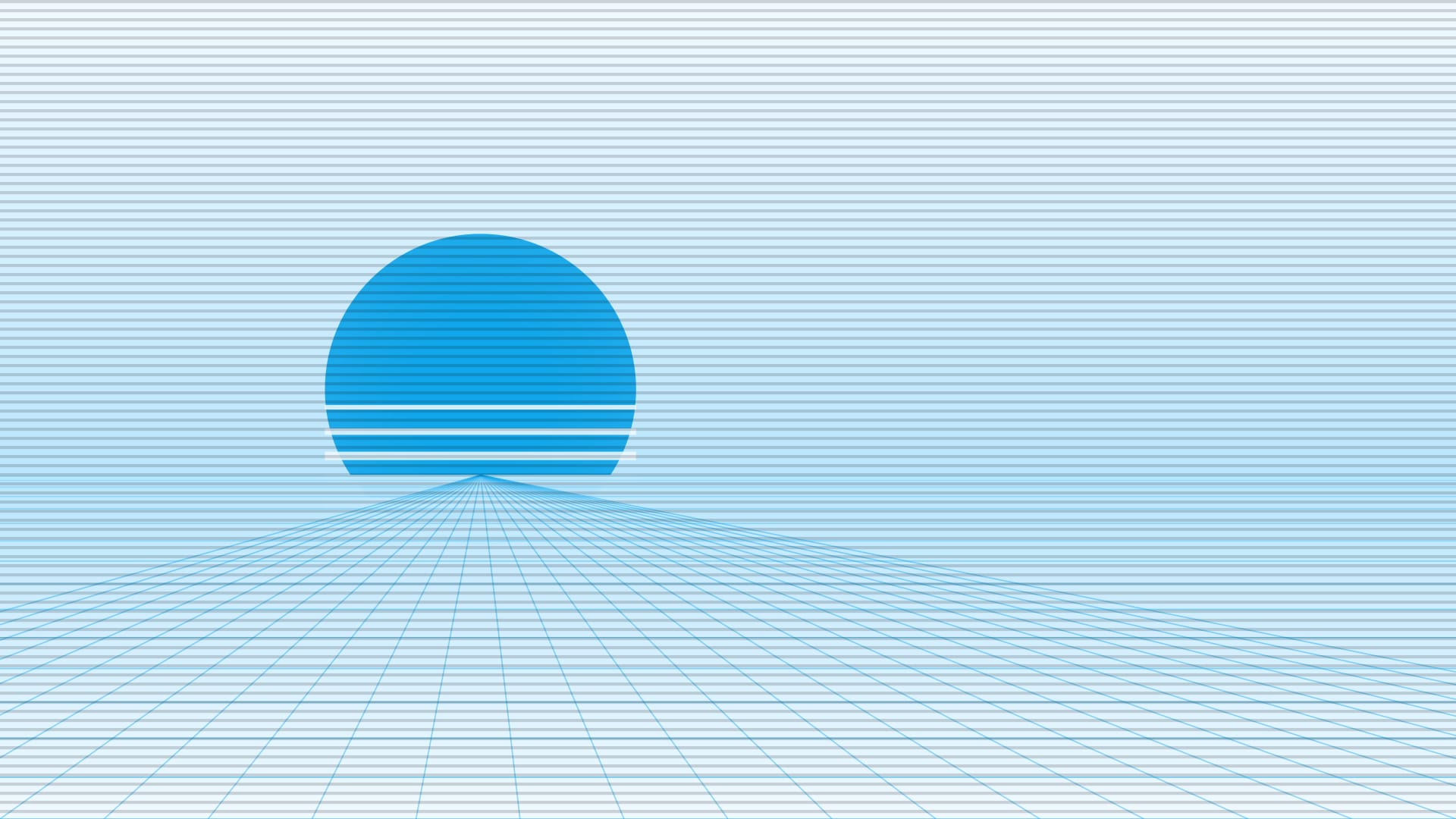 Synthwave horizon 2 wallpaper in mint and pale sky tones, 4K, 16:9 format for desktop
