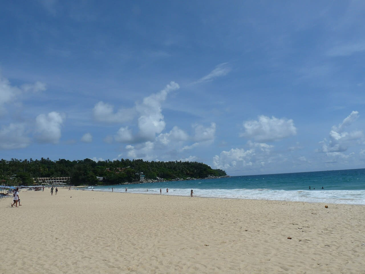 Thailand, Phuket - Karon Beach wallpaper in slate and sage green tones, Full HD, 4:3 format for phone