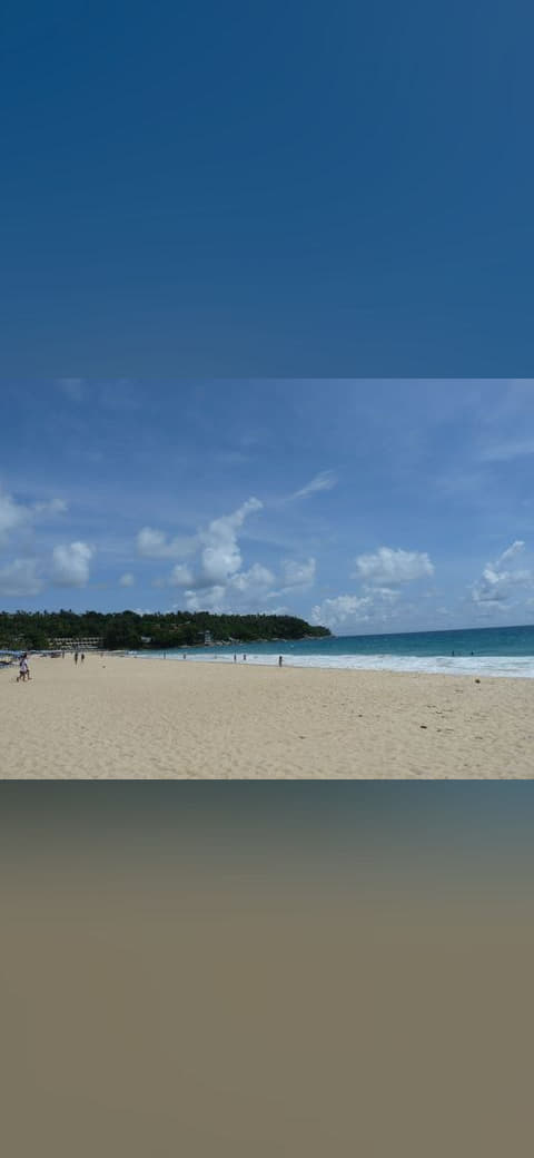 Thailand, Phuket - Karon Beach wallpaper in slate and sage green tones, Full HD, 4:3 format for phone
