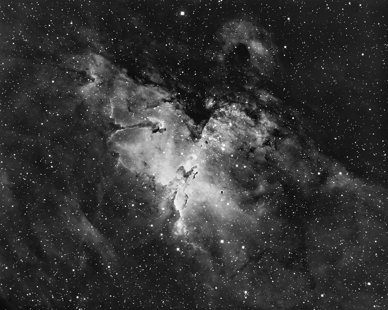 The Eagle Nebula, M16 2 wallpaper in charcoal and charcoal tones, Full HD, 4:3 format for desktop