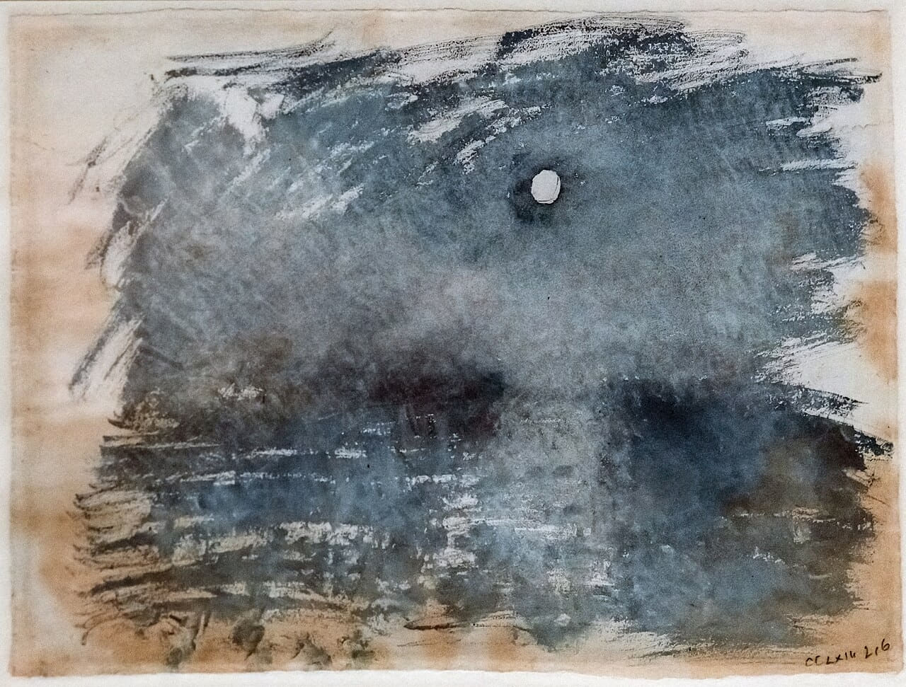The Full Moon over Water - c.1823-6 - William… wallpaper in slate and olive tones, Full HD, 4:3 format for phone