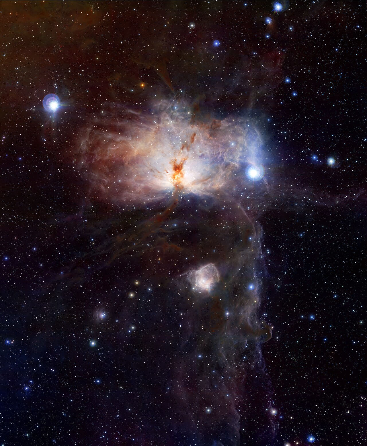 The hidden fires of the Flame Nebula wallpaper in near-black and near-black tones, Full HD, 4:5 format for desktop