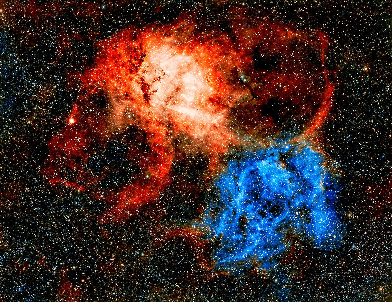 The Lion nebula wallpaper in near-black and near-black tones, Full HD, 4:3 format for desktop